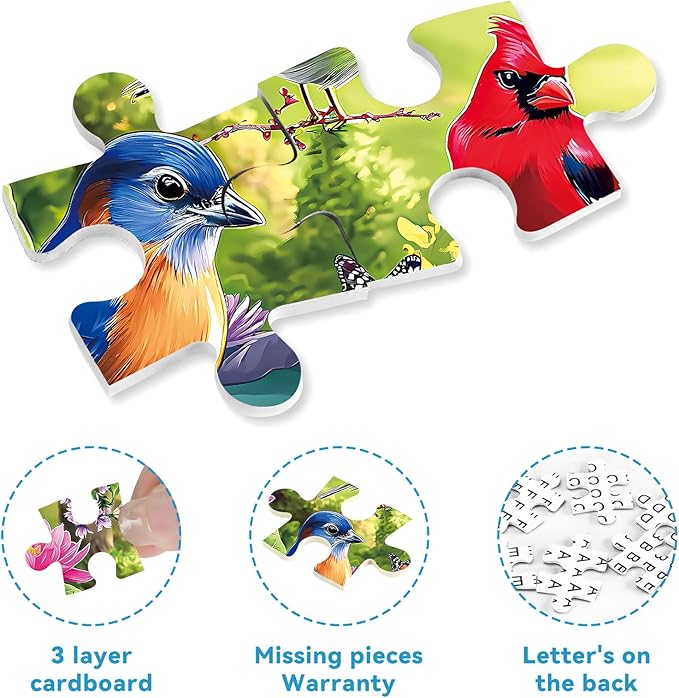 500 Pieces Puzzle for Adults, Puzzles for Adults 500 Pieces, Spring Birds Floral Pond Nature Jigsaw Puzzle, Challenging Puzzle Perfect for Game Nights, 20.5 X 15 in