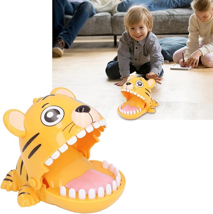 TOPINCN Biting Finger Toy Funny Interactive Dentist Game Hand Eye Coordination Stress Relieve for KidsParties Plastic (Yellow)