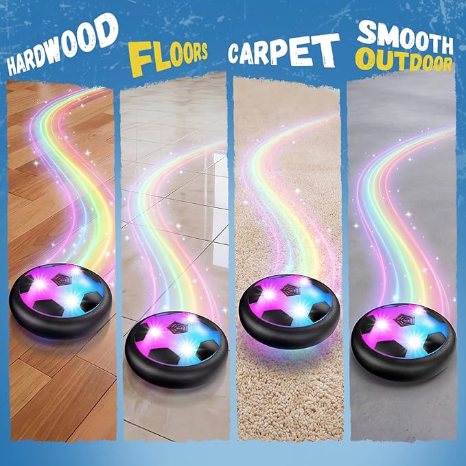 HopeRock Hover Soccer Ball Toys for 3-12 Year Old Boys Girls, Indoor and Outdoor Creative Toys for Toddlers with Foam Bumper, Birthday Gifts for 3 4 5 6 7 8+ Year Old Children's