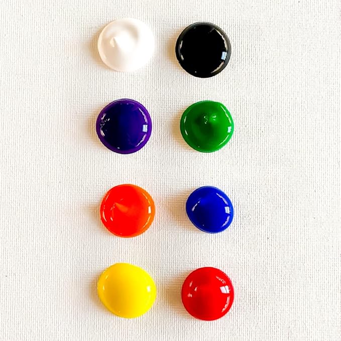 milo Kid's Washable Finger Paint Set of 8 Colors | 16 oz Bottles | Safe and Non-Toxic | Made in the USA | Art & Craft Paints for Kids, Toddlers, Pre School Supplies Painting Set for Children | Easy