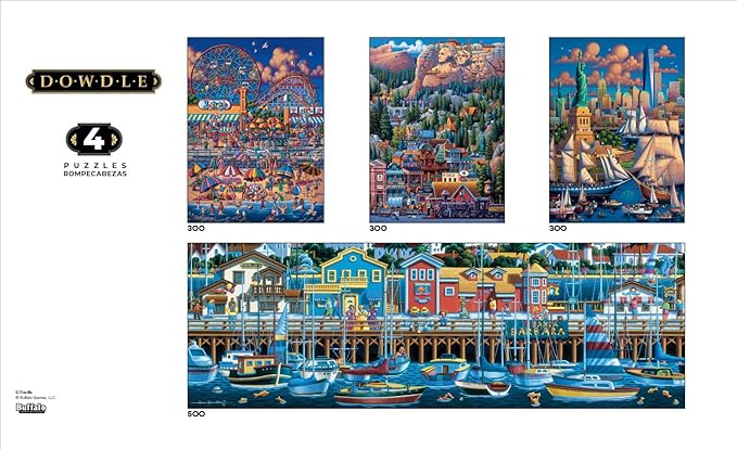 Buffalo Games - Eric Dowdle - 4 X 1 Multipack - Dowdle 4 in 1 Multipack - Multipack Jigsaw Puzzles for Adults - Challenging Puzzle Perfect for Game Nights - Finished Size Varies