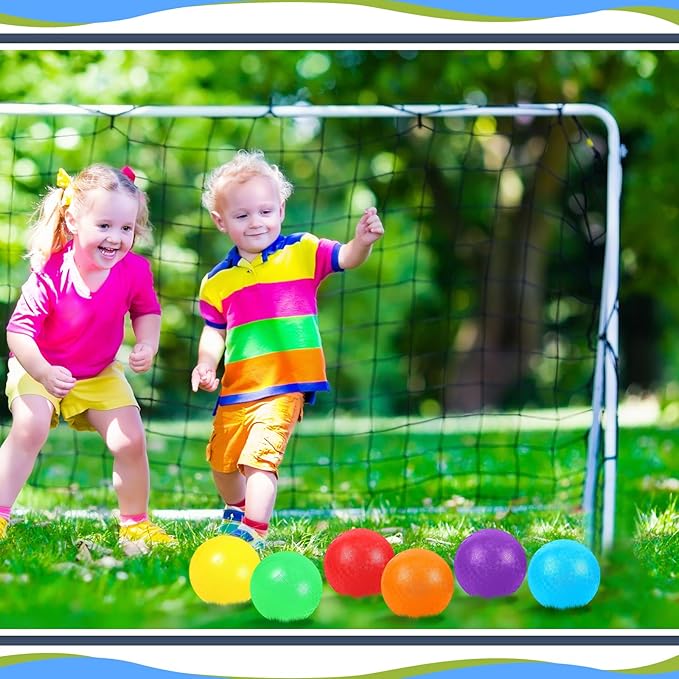 Hiboom Playground Balls 5 Inch Dodgeball Playground Balls Kick Outdoor Inflatable with 1 Pcs Hand Pump for Adults Yoga Exercise Gym Schoolyard(Multi Color,12 Pcs)
