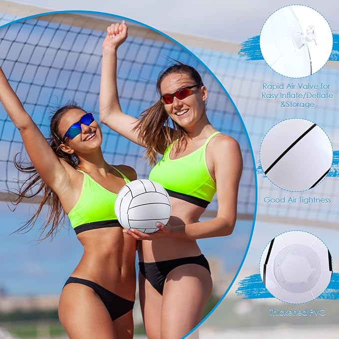 Jerify 12 Inch Inflatable Volleyball Beach Ball Pool Ball Volleyball Party Supplies for Kids Adults Summer Beach Water Swimming Pool Accessories