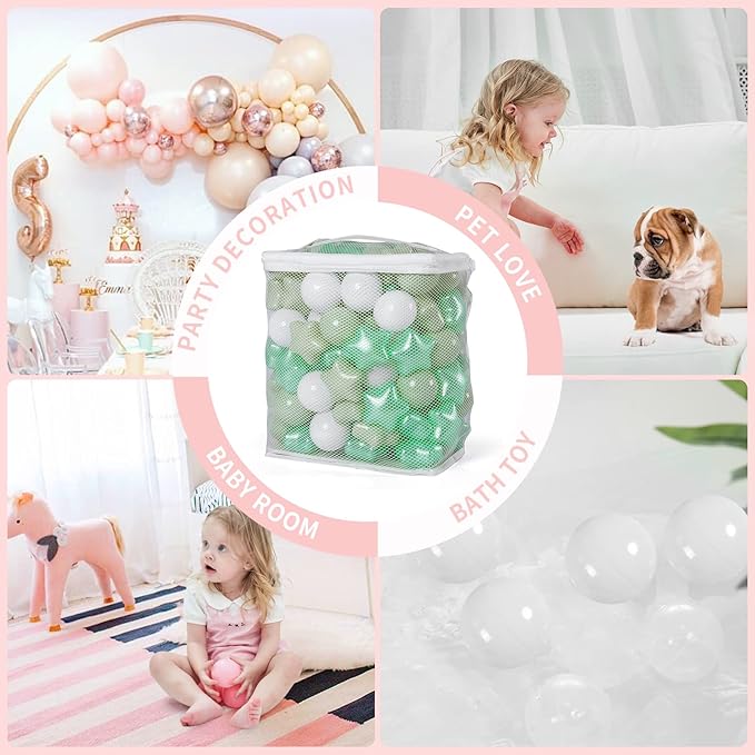 TRENDPLAY Star Ball Pit Balls for Toddlers -50 100 200 Count Star Balls Different Shapes, Non-Toxic Plastic Balls for Safe Play, Boys Girls Festival Party Decoration
