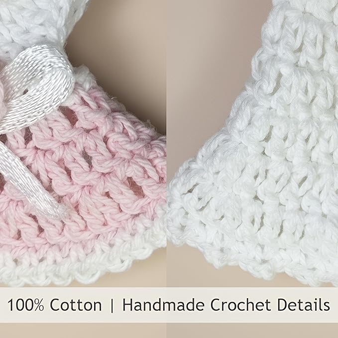 Mini Doll Clothes Skirt Set – 2 Crochet Dresses for 3 Inch Collectible Figures, Pink & White Cotton Outfits | Birthday Gift Set | Cute Clothing Accessories for Mini Dolls