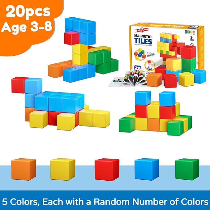 Magnetic Blocks for Kids Ages 3-5 4-8 Magnetic Building Blocks for Toddlers Magnet Cubes Sensory Creative Learning Toys Gift for Kids 3 4 5 6 7+Year Old Boys Girls Birthday