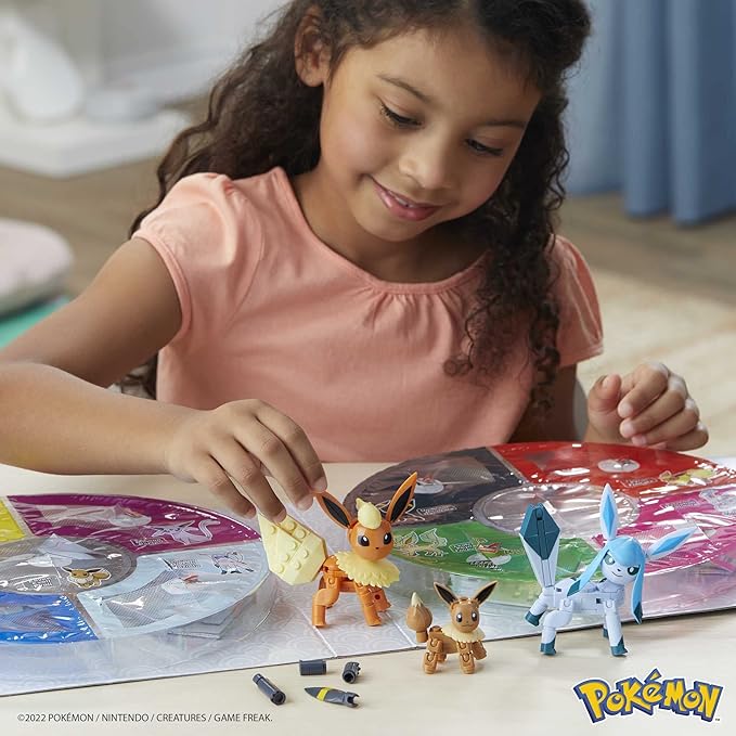 MEGA Pokémon Building Toys Set Every Eevee Evolution with 470 Pieces, 9 Poseable Characters, for Kids