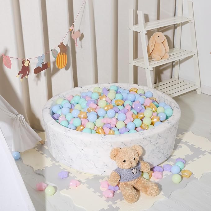 Star Ball Pit Balls for Toddlers -200pcs Macaron Ocean Balls Phthalate Free BPA Free Non-Toxic Crush Proof Play Balls Play Tent Pool Playhouse Playpen Party Indoor Outdoor