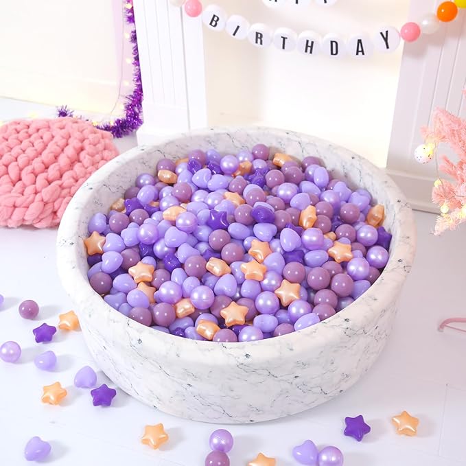 STARBOLO Star Ball Pit Balls for Toddlers -50 100 200 500 Plastic Shape Ball Non-Toxic Non-Phthalate Non-BPA for Safe Play,Baby Kids Shape Boys Girls Festival Party Decoration