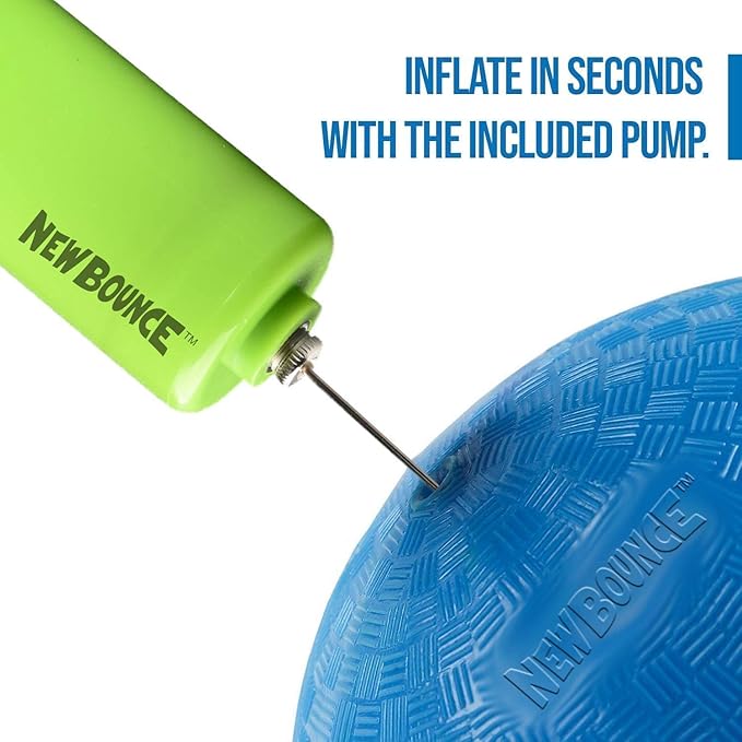 New Bounce Dodgeball Balls - Heavy Duty Set of 4 PG Dodge-Ball Balls for Kids and Adults, Official Size for Dodgeball and Handball - Perfect for Camps and Schools