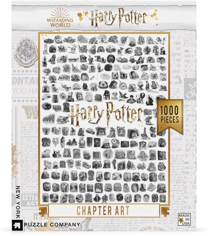 New York Puzzle Company - Harry Potter Chapter Art - 1000 Piece Jigsaw Puzzle for Adults by Mary GrandPré