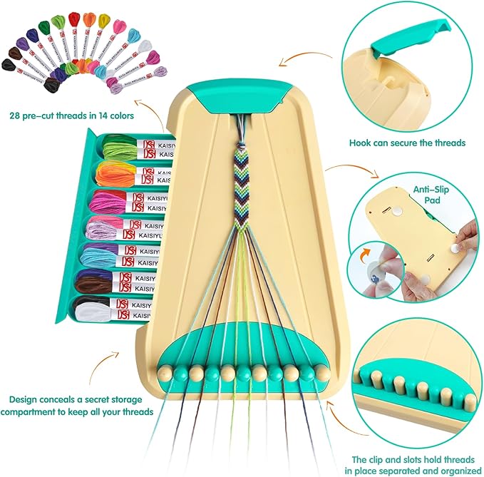 Friendship Bracelet Making Kit for Girls Ages 8-12, Kids Jewelry Making Kit with 28 Pre-Cut Threads and Letter Beads, Arts and Crafts for Kids, Birthday Easter Gifts for 6 7 8 9 10 11 12 Year Old