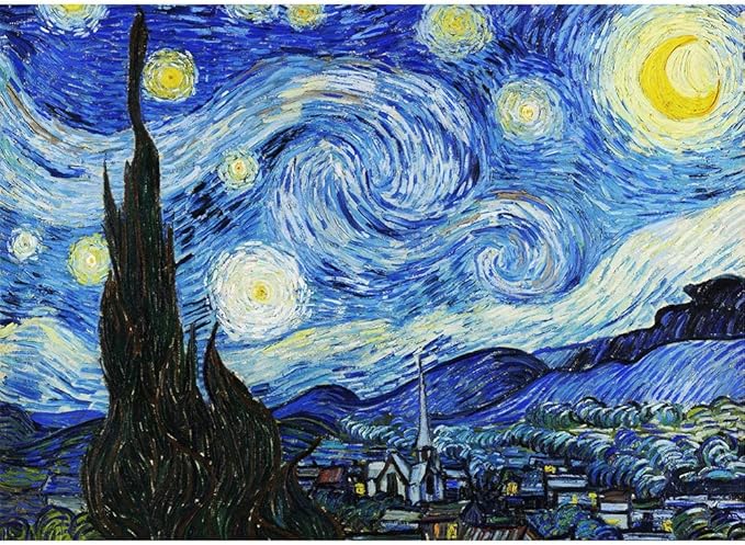 MaxRenard Game 1000 Pieces Jigsaw Puzzle For Adult Fine Art Collection Toy -The Starry Night- Homewall Decoration Christmas Gifts Happy New Year