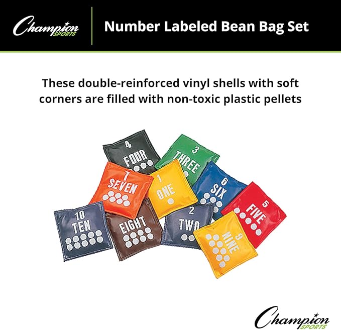 Champion Sports 5 Inch Numbered Bean Bag Set