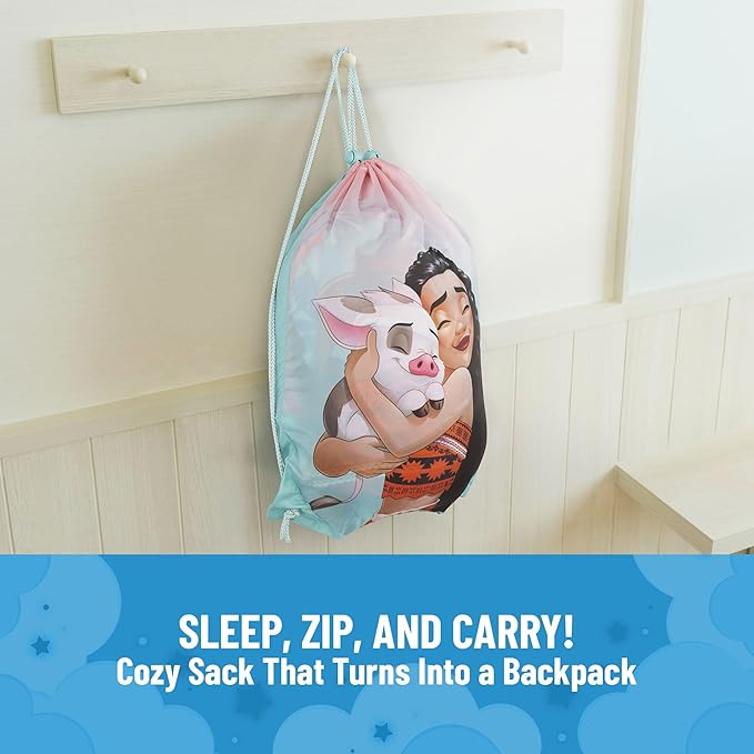 Jay Franco Disney Moana Tropical Slumber Sack - Cozy & Warm Kids Lightweight Slumber Bag/Sleeping Bag (Official Disney Product)