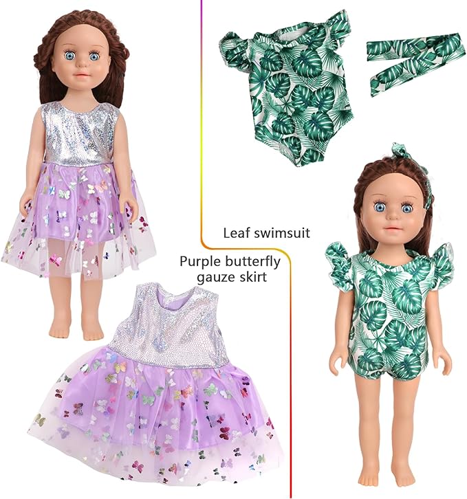 10 Sets of 18 Inch American Doll Clothes, Including 10 of Doll Clothing Dress Outfits for Gift Dolls, Birthday Gifts for Kids