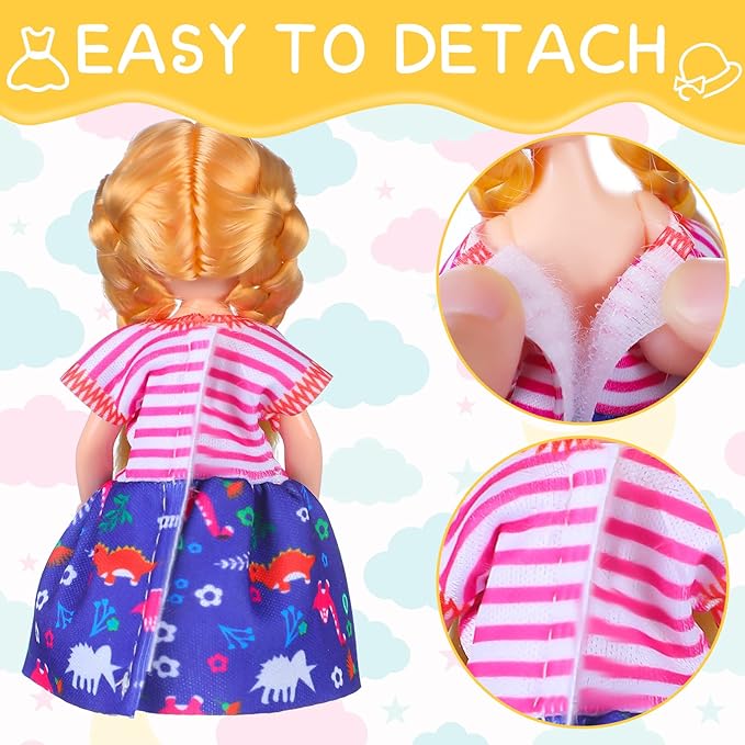 Hungdao 16 Pcs Girl Boy Doll Clothes Lovely Outfits Mini Doll Clothes 6 Inch Dolls Accessories for Kids Birthday Outfit(Boys and Girls)