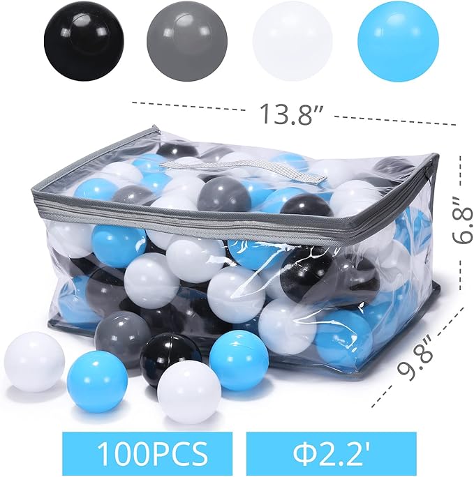 STARBOLO Ball Pit Balls for Toddlers Pack of 100 200 500 - BPA&Phthalate Free Non-Toxic Crush Proof Soft Plastic Balls for 1-5Years Old Toddlers Girl Kids Birthday Pool Playpen Tent Party