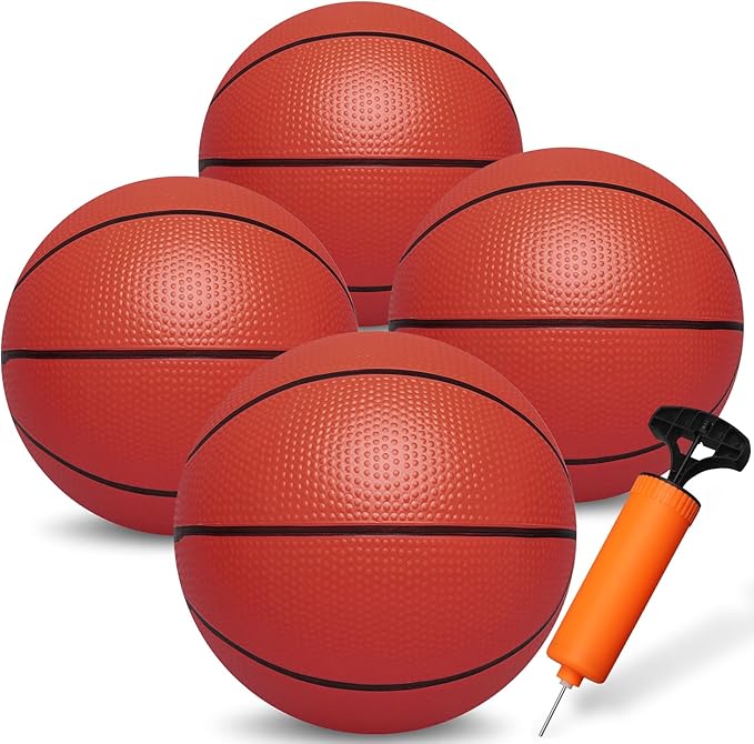 4 PCS 8.5inch Basketball for Kids Adults, Replacement Ball for Swimming Pool, Realistic Bounceand Grip for Indoor and Outdoor Play