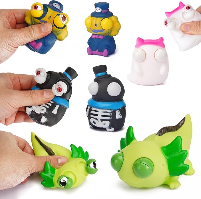 4 Pcs Squeeze Toys Eye Popping Toy Stress Relief Tool Toys for Kids Adult Hand Fidget Toys Halloween Party Favors