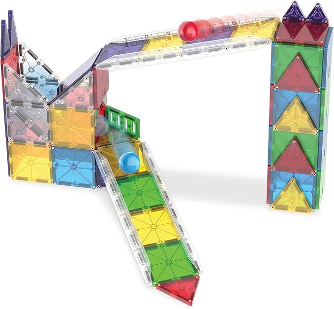 Magna-Tiles Rail Racers Deluxe 90-Piece Magnetic Construction Set, The Original Magnetic Building Brand