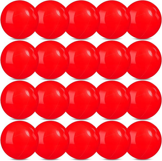 20 Pack Red Beach Ball - 12Inch Blow Up Beach Ball Party Supplies for Kids, Inflatable Floating Balls for Summer Pool Parties, Outdoor Activities & Birthday Decorations (Red)