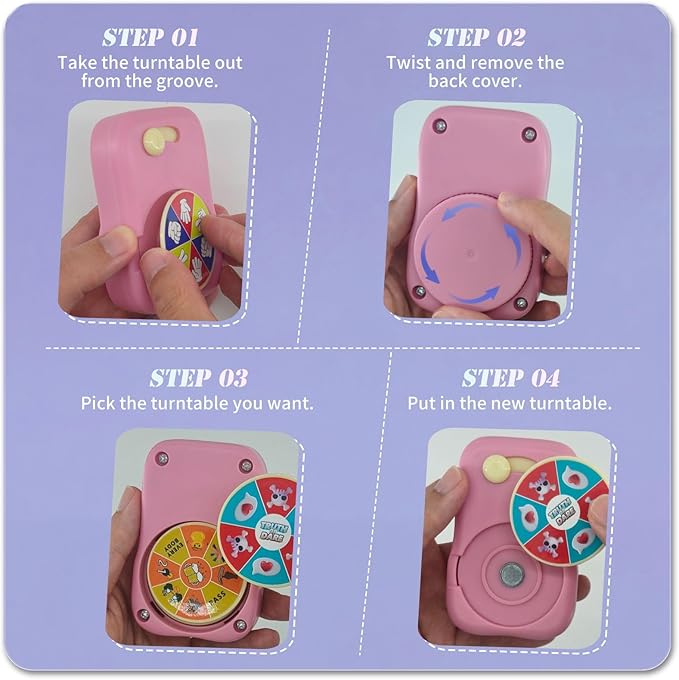6 Games in 1 Spinner Toys for Party Rock Paper Scissors Kids Fun Christmas Toys White Elephant Gifts Party Game Fidget Toys for Teen Adult(Pink)