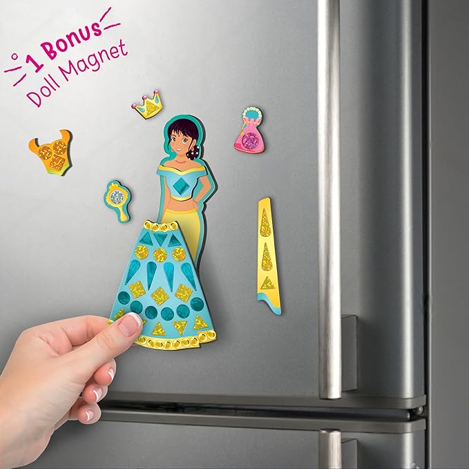 Imagimake DIY Magnetic Dress-Up Indian Princess | Pretend Play Toys for Kids | 30 Magnetic Dresses & Accessories | Interchange & Create Unlimited Outfits | Birthday Gift for 3,4,5,6,7,8 Year Old Girl