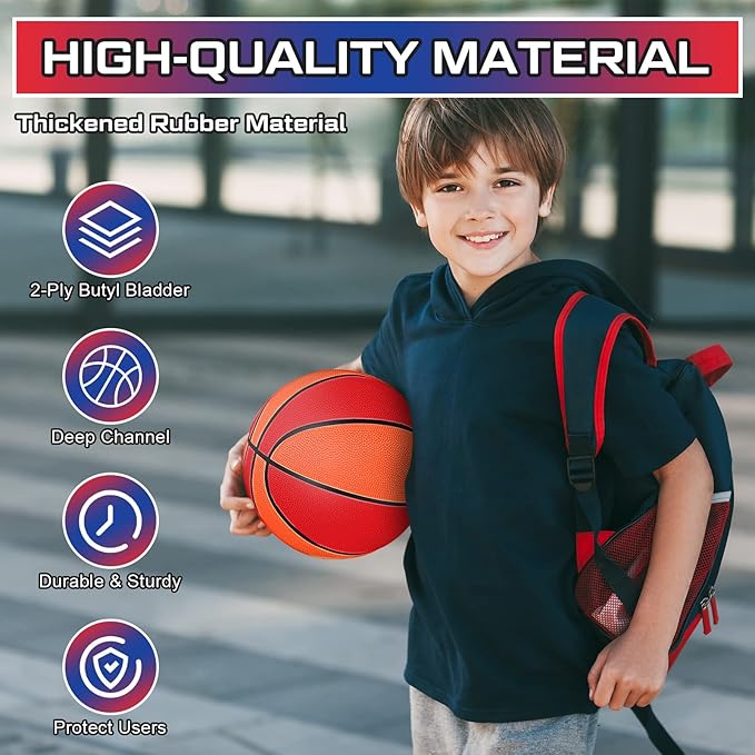 Wettarn 12 PCS Mini Basketball Size 3 Colorful 7 Inch Rubber Basketball Bulk with Pump for Mini Hoop Swimming Pool Indoor Outdoor Practice Game Holiday Party Kid Adult Back to School