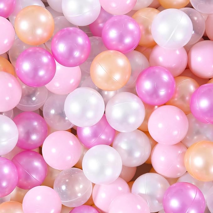 STARBOLO Ball Pit Balls for Toddlers Pack of 100 200 500 - BPA&Phthalate Free Non-Toxic Crush Proof Soft Plastic Balls for 1-5Years Old Toddlers Girl Kids Birthday Pool Playpen Tent Party