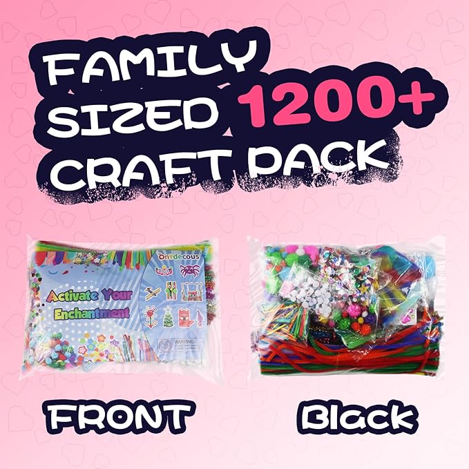ANTDECOUS Arts and Crafts Supplies Kit for Kids - 1200+PCS Craft Supplies & Materials for Kids Creative Art Birthday Holiday Gift Craft Kits for Girls Boys 4+ 5 6 7 8 9 Year Old