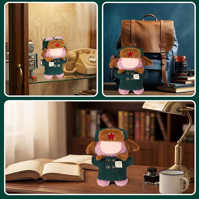 Simgoing 17cm Doll Clothes Pajamas Set with Pants Eye Mask Good Night Bedding Clothes Outfit Gifts Fits 17cm Dolls Accessories for DIY Dress up Lovers(Lei Feng Green Coat)