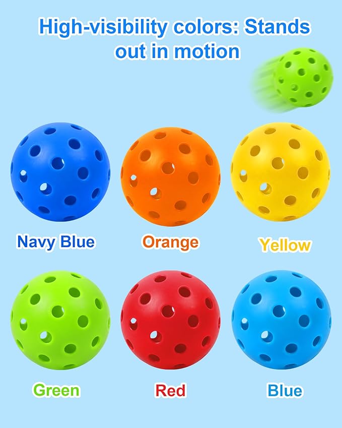 HOTWIND 6-Pack Backyard Golf Game Replacement Balls Colorful 3" Practice Golf Balls with Carry Bag Compatible with Yard Games Perfect for Family Outdoor Party Play