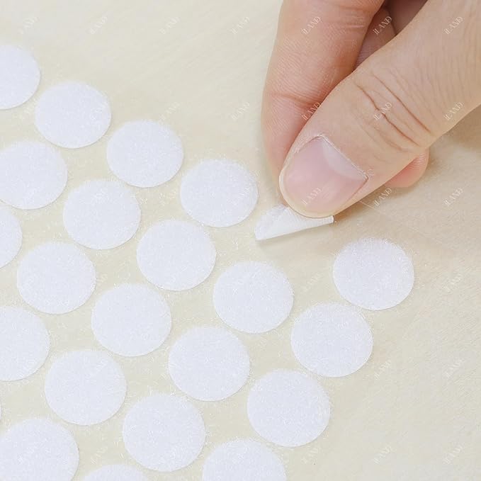 iLAND Hook and Loop Dots with Adhesive 432 pcs 0.59inch Diameter Sticky Circle Dots for Doll House Accessories and Furniture 1/6 1/12 Scale Miniature Craft Car Accessories Cute But Strong