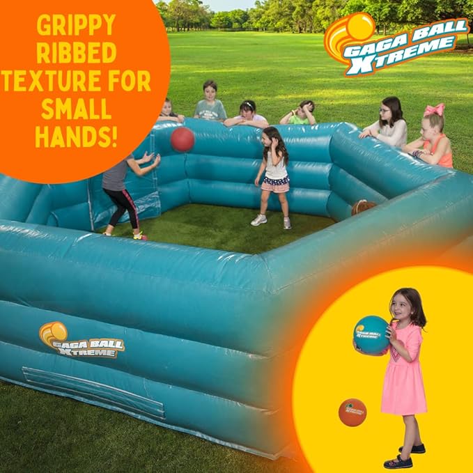 SCS Direct Gaga Ball Playground Balls (8.5 inches) w Air Pump- Durable Rubber Pack for Recess Dodgeball, Kickball, Gagaball Official Play & School -Fun Outdoor Toys & Gifts for Kids