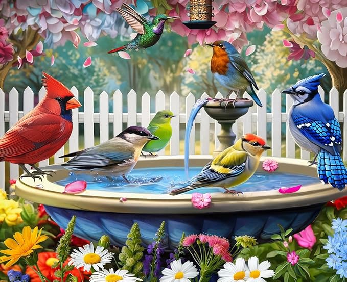 Springbok Birds of Spring 500 Piece Puzzle for Adults - Features North American Wildbirds