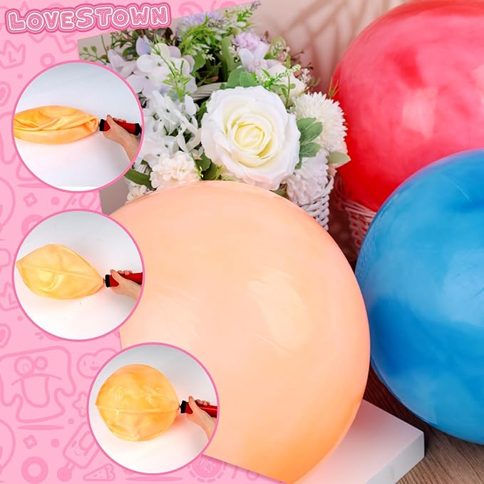 LovesTown 3PCS Playground Balls, 14 Inch Bouncy Balls Inflatable Dodgeball Kickballs with Hand Pump, for Kids Indoor and Outdoor