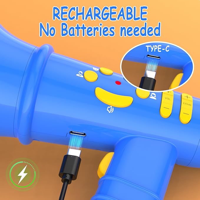 Voice Changer for Kids,Mini Megaphone,Birthday Gift for Boys Girls Ages 3,4,5,6,7,8 - Boy Toys for 3-8+ Year Old - Noise Maker Prank Gift for Christmas,Easter,Halloween,Cool Gadgets (Blue)