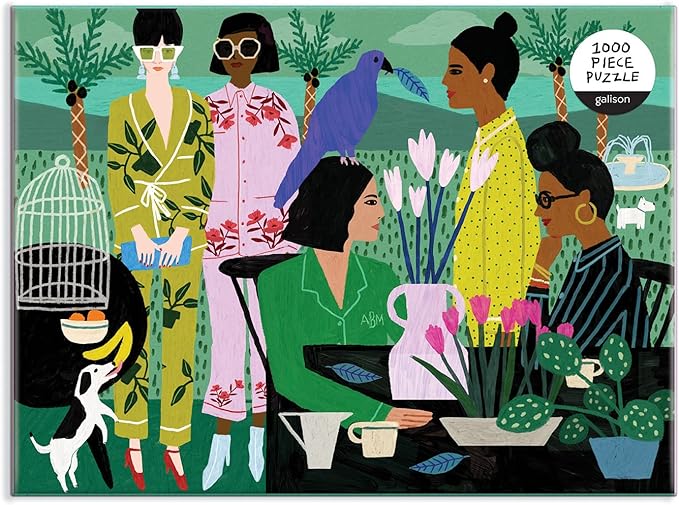 Galison Pajama Mamas Puzzle, 1000 Pieces, 27” x 20” – Difficult Jigsaw Puzzle with Stunning Artwork by Anne Bentley – Thick, Sturdy Pieces, Challenging Family Activity