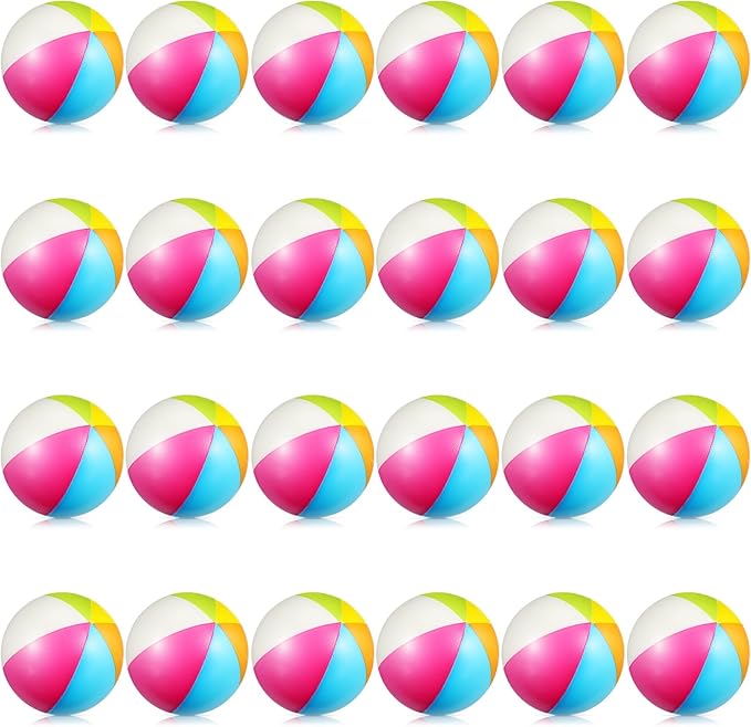 Jerify 48pcs Mini Beach Stress Balls 2.5 Inch PU Foam Relief Stress Squeeze Ball Beach Party Favors Small Summer Pool Relief Toys for Kids Birthday Hawaiian Luau Party Pool Water Games(Stylish Color)