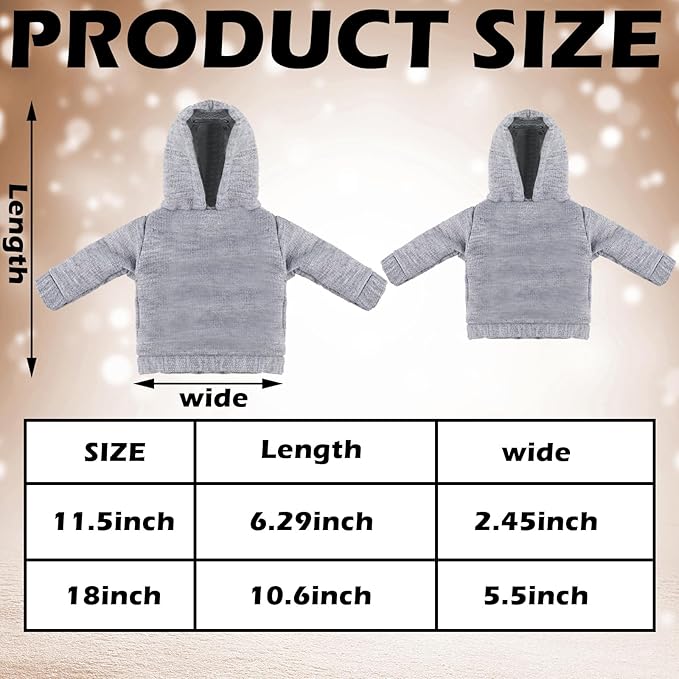 Bencailor 4 Pcs Doll Clothes Winter Sweater Hoodie Accessories Cute Hoodie Clothing Set(Black, Pink, White, Gray,11.5 Inch Doll)
