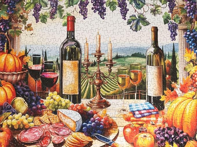 Springbok Vineyard View 500 Piece Jigsaw Puzzle for Adults - Wine and Fall Puzzle - Unique Cut Pieces - Made in USA