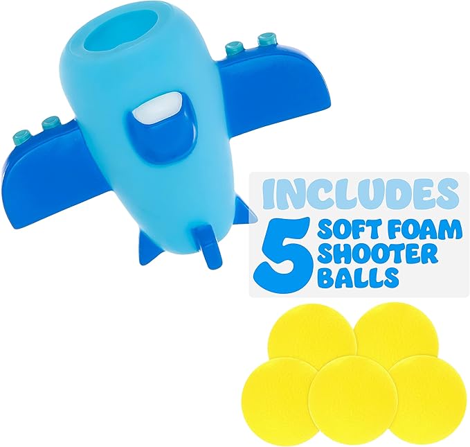 1pc Foam Ball Popper Toy - Squeeze & Launch Airplane Toy w/ Foam Balls Included – Plane Ball Shooting Squishy Toy, Toddler Toys