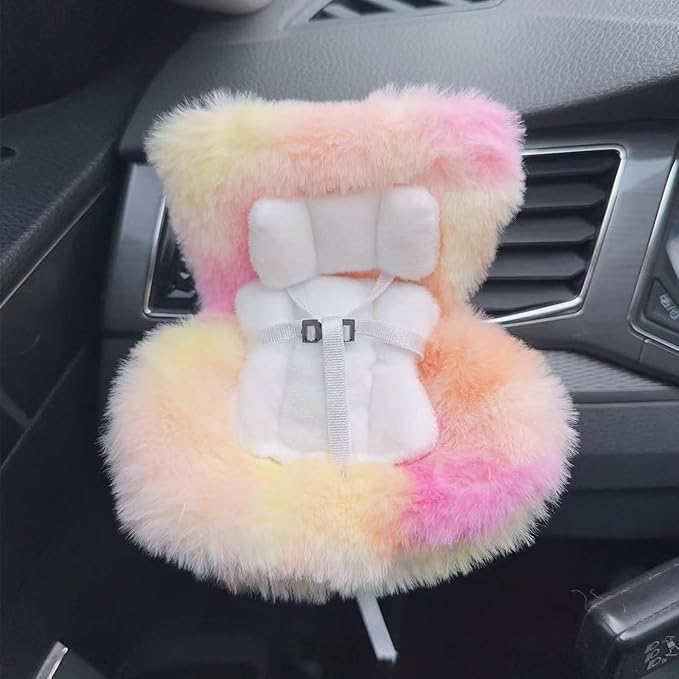 Ezcora Accessories for 10-17cm Dolls, Doll Car Seat with Clip onto Car Air Vent, Includes Seat Leg for Desktop Display (Tropical Sunset Blend)