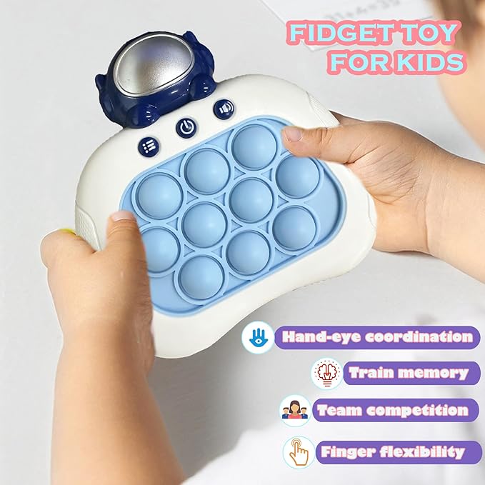 Astronaut Pop Push Game Console,Pop Bubble Up Toys for Kids with Autism,Handheld Puzzle Fast Push Game Sensory Toys,Birthday Gifts for 3-12 Year Old Girls Boys
