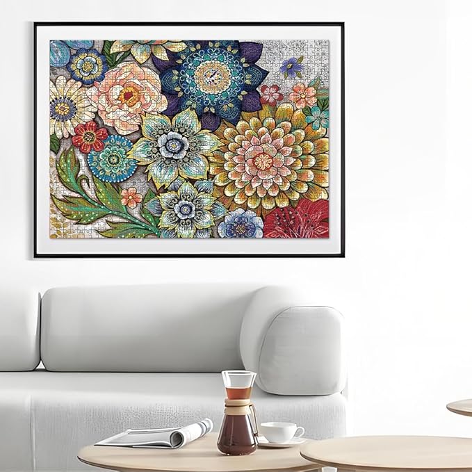 1000 Piece Jigsaw Puzzles for Adults Teens Kids - Fine Art Challenging, Mandala 1000Pcs Puzzle, Family Game Gift, Size 27"x20"