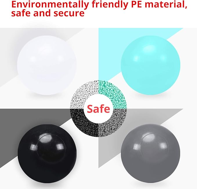 STARBOLO Ball Pit Balls for Toddlers Pack of 100 200 500 - BPA&Phthalate Free Non-Toxic Crush Proof Soft Plastic Balls for 1-5Years Old Toddlers Girl Kids Birthday Pool Playpen Tent Party