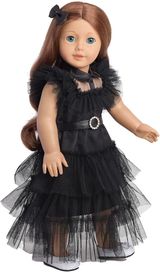 18 Inch Doll Clothes Black Party Dress Costume Accessories for 18 Inch Dolls (Doll NOT Included)