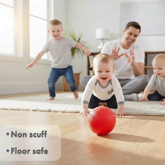 5 Inch Playground Balls for Toddlers and Kids 3 Pack Sports Rubber Outdoor Indoor Ball Gift Toy Soccer Dodgeball Bouncy Inflatable Small Size