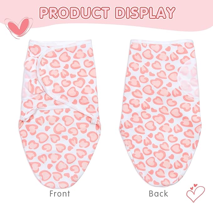 Reborn Baby Doll Clothes Swaddle Blanket 4pcs Accessories Set for 17-22 Inch Reborn Dolls Pink Heart Blanket Newborn Baby Girl Accessories